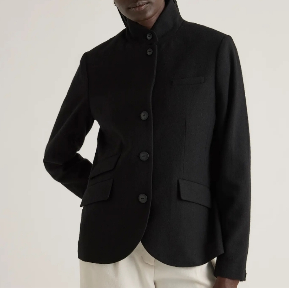 NWT Quince Italian Wool Stand Collar Blazer